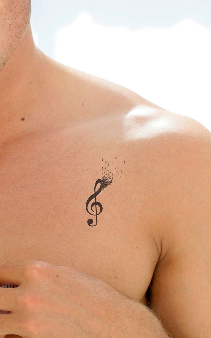 Musical Notes Script Tattoo